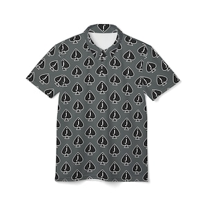 スペードのジャック ポロシャツ メンズ グレー トップ IYKYK スウィンガー ライフスタイル スペード ラバー JOS カード ラバー ナイト ギャンブラー