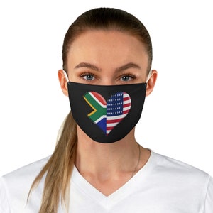 South African Flag Mask | American Flag | Flag Mask | Fabric Face Mask | South African Pride | Social Distancing Black Mask