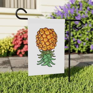 White Inverted Pineapple Banner Garden & House Banner Upside Down Pineapple Flag Swinger Lifestyle Pineapple Lovers If You Know You Know