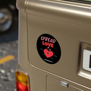 Spread Love Sticker Peace and Love Sticker Heart Sticker Happy Sticker Friendship Sticker Car Sticker Laptop Sticker Black Sticker