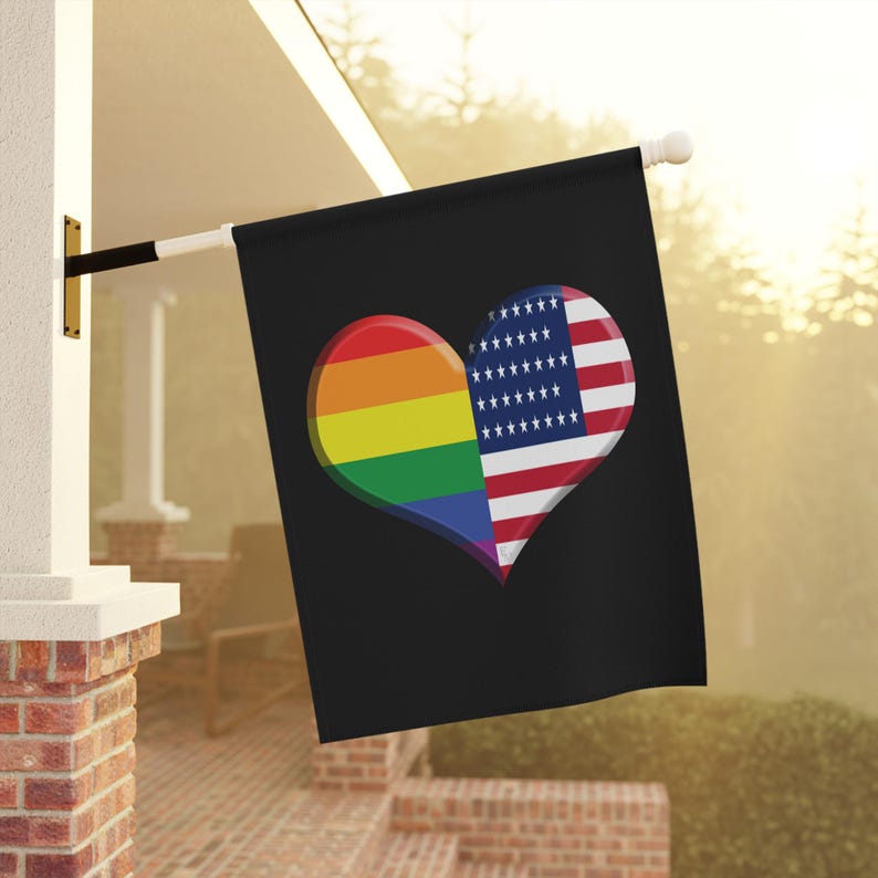 Black Rainbow American Banner Love is Love Flag LGBTQ Lovers IYKYK Gay Banner Pride Banner American Pride image 9