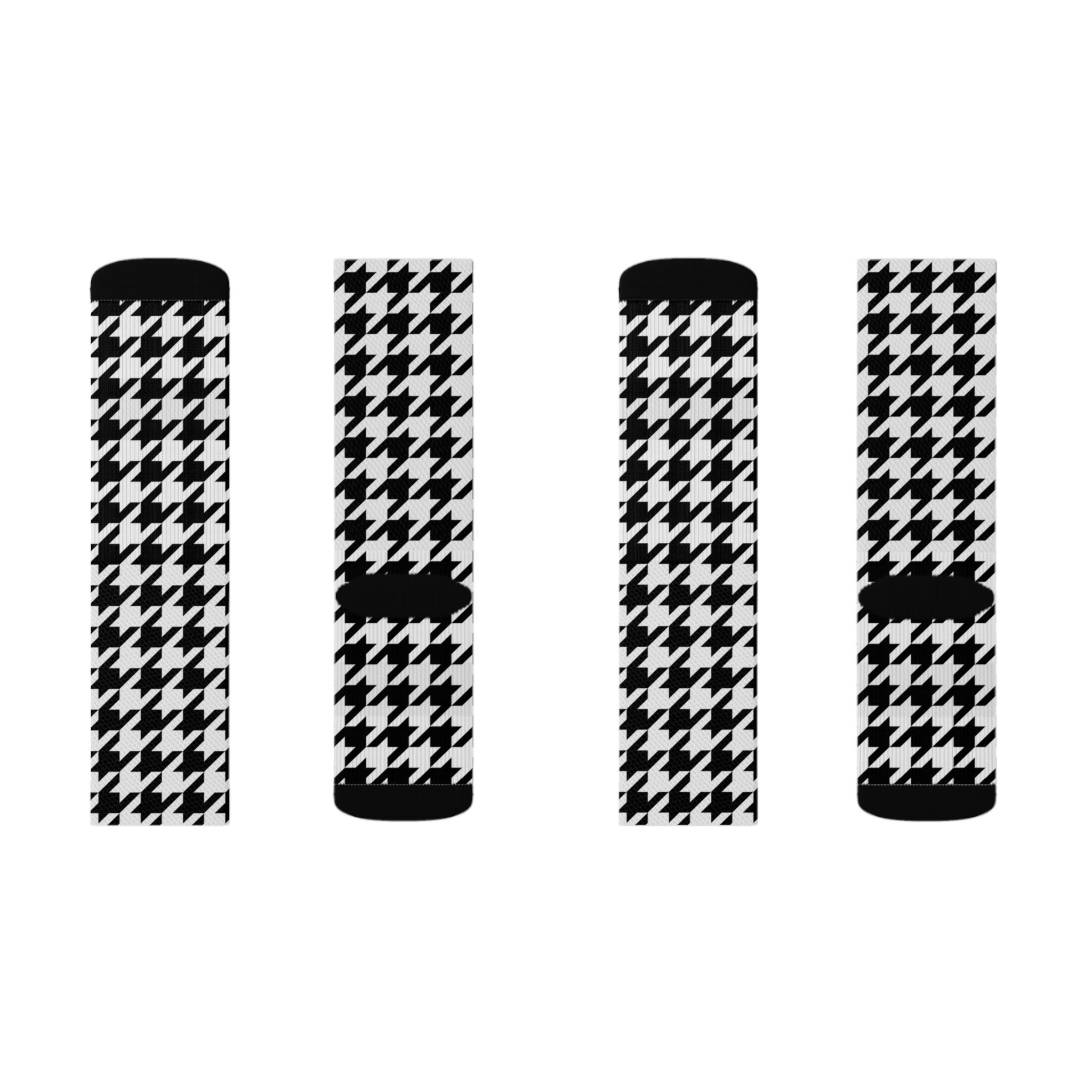 Two Tone Houndstooth Socks Red main image 1