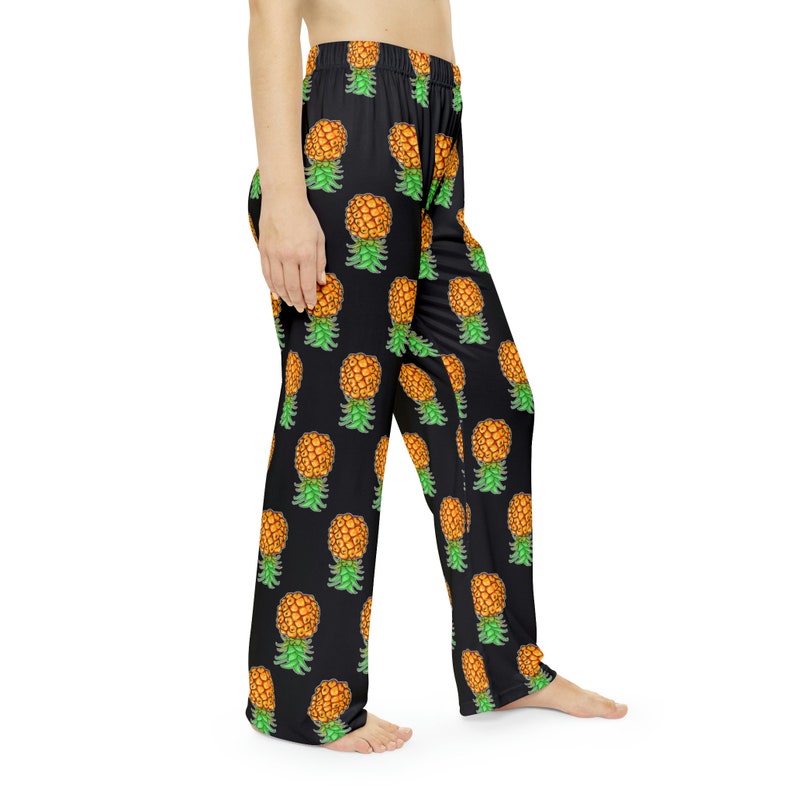 Upside Down Ananas Pyjama Hose Damen Lounge Hose Swinger Lifestyle Teilen ist fürsorglich IYKYK Schwarze Pyjama Hose Spielt gut mit Anderen Bild 6
