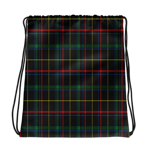 Plaid Drawstring Bag Plaid Reusable Bag Plaid Sack Bag Plaid