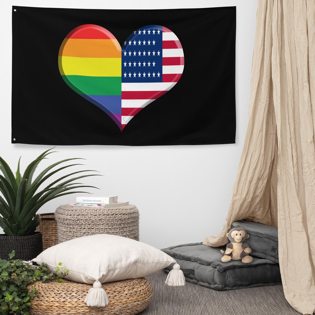 Rainbow American Flag Gay Pride American Pride LGBTQ Art - Etsy