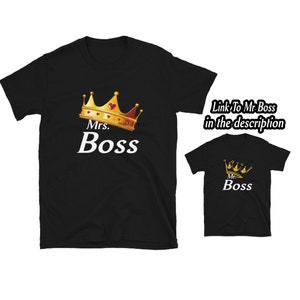 Mrs Boss T Shirt, Mrs Boss Short-Sleeve T-Shirt, Boss Shirt for Women, Couples T Shirts, Gift For Boss, Boss Lady, Gift for Wife Girlfriend