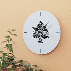 Jack of Spade Acrylic Wall Clock JOS Clock Black White Art Lover Unique Home Decorations Sissy Style Gay Partner