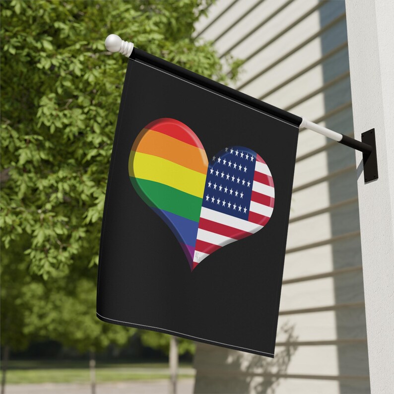 Black Rainbow American Banner Love is Love Flag LGBTQ Lovers IYKYK Gay Banner Pride Banner American Pride image 10