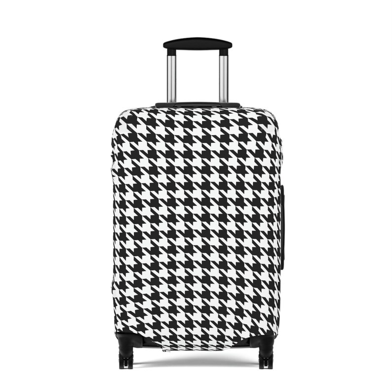 Houndstooth Luggage Cover Black and White Suitcase Cover Luggage Decor
