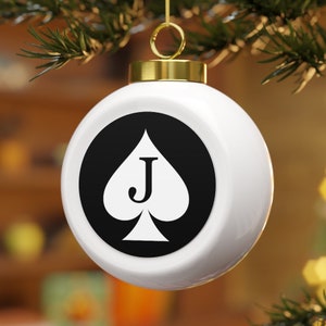 Boule de Noël valet de pique, décoration de Noël, cadeau pour joueur de carte amateur de la BBC