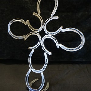 Rustic Horseshoe Cross (free standing)