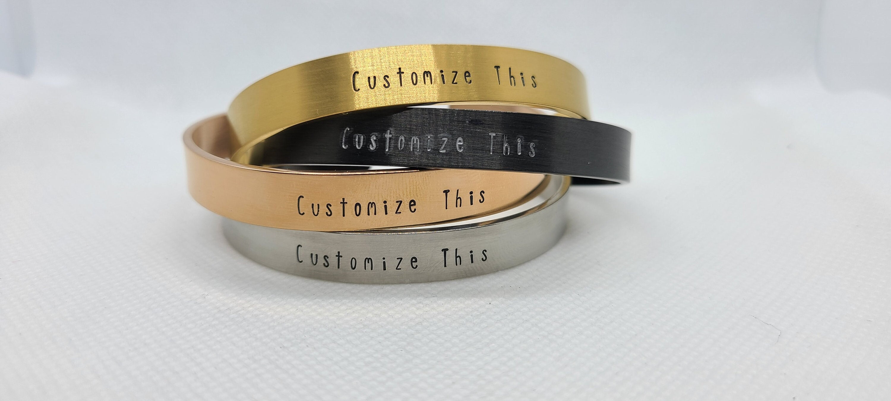 Custom Cuff Hand Stamped Personalized Cuff Bracelet, Stainless Steel, Inspirational ...