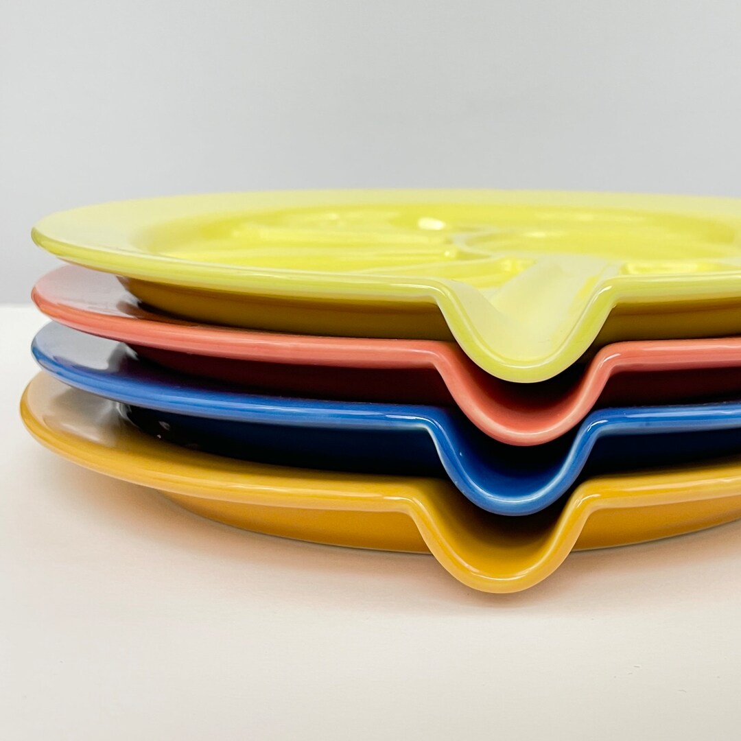 1980s Hoffritz Sushi Plate Set of 4 Fondue Party Divided Dish Etsy