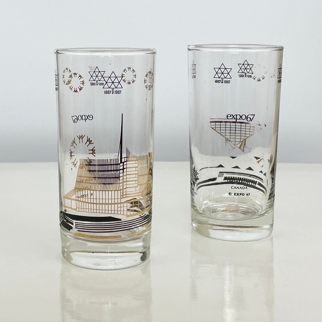 Vintage Expo 67 Drinking Glass Set 1967 Montreal World's Fair Expo