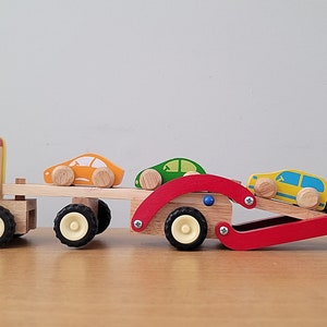 Wooden Imagination One Carrier Truck and Four Cars Toy Set