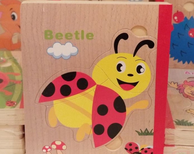 Wooden Jigsaw Puzzles for Kids. Learn and Play, Educational Toys (Insect 1)