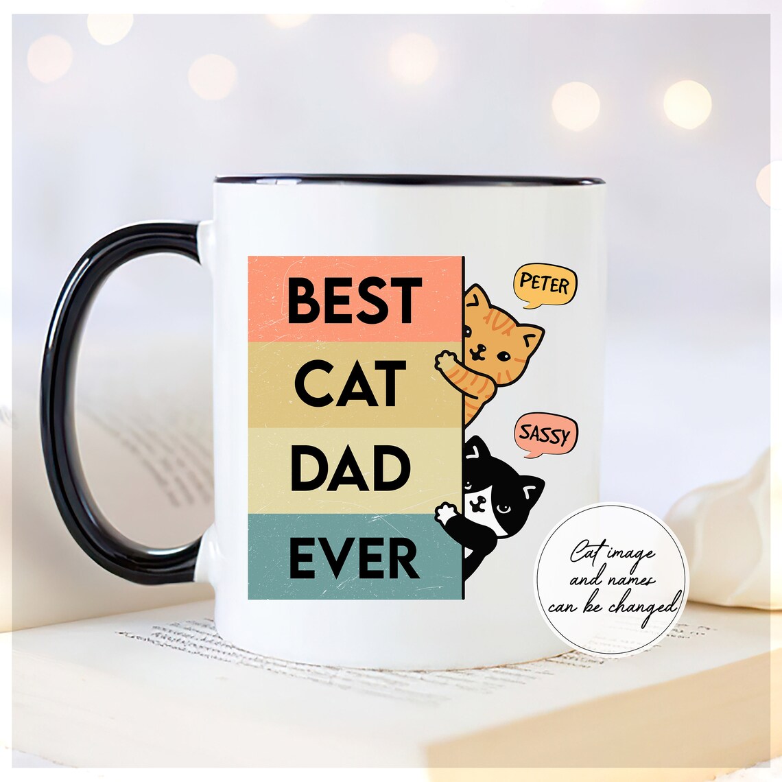 Personalized Cat Lover Gifts Cat Dad Gift For Fathers Day