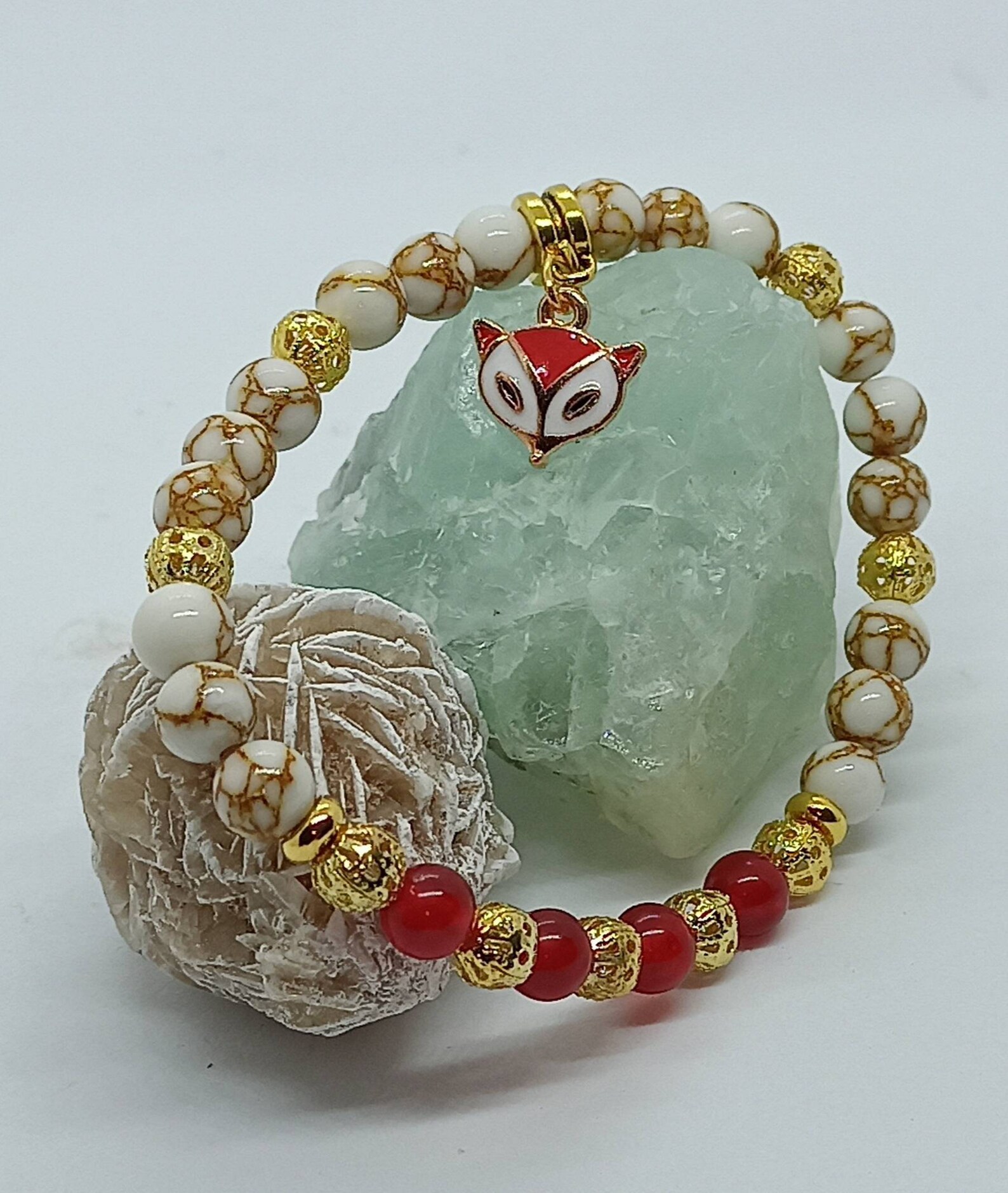 ZenAF Kitsune inspired beaded bracelet. Etsy