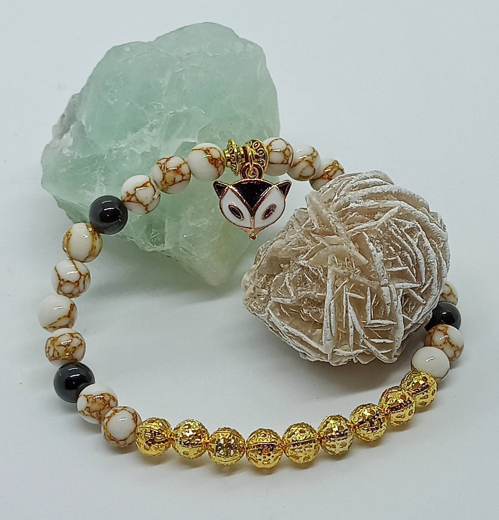 ZenAF Kitsune inspired beaded bracelet. 6mm beads Etsy