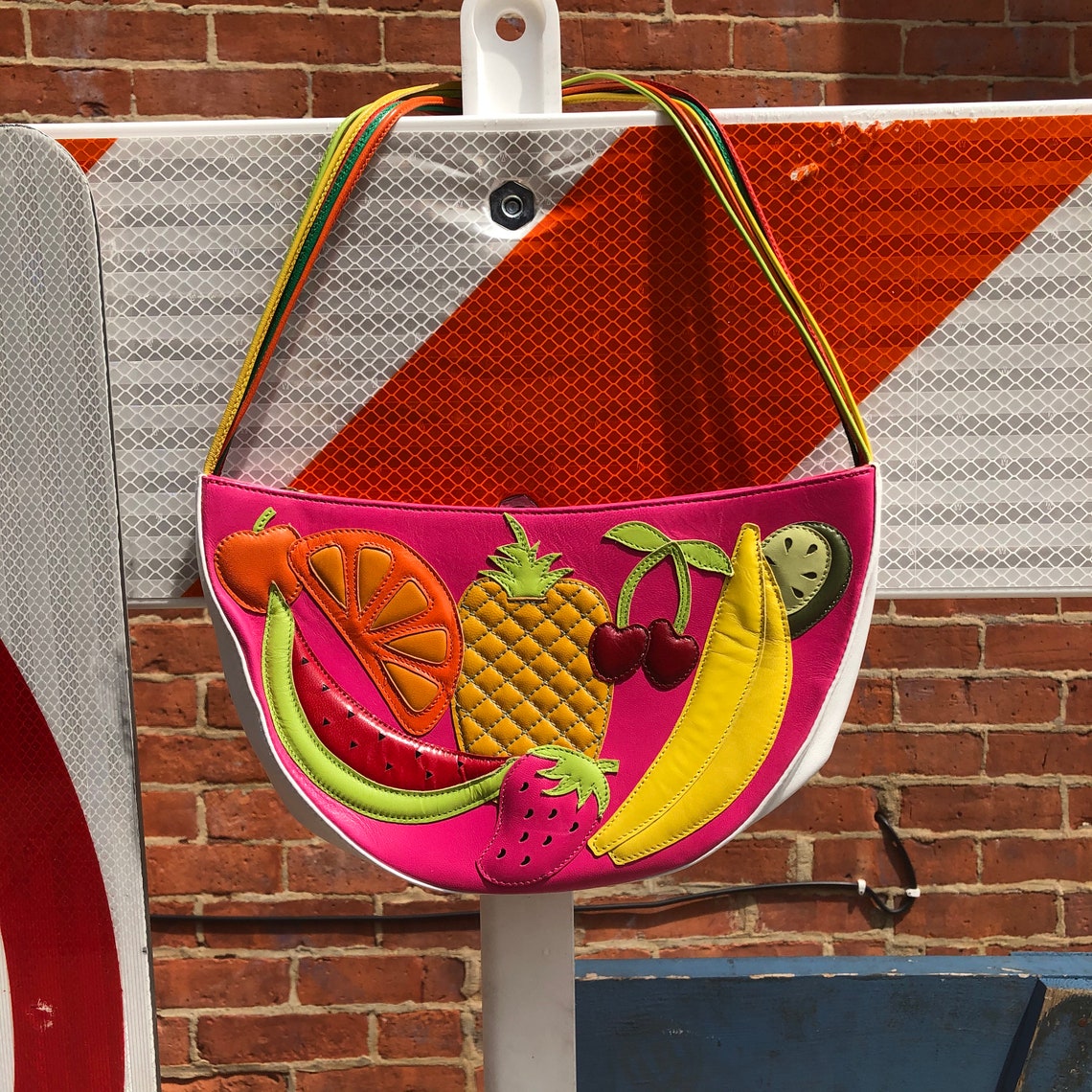 Vintage 1980s Zalo Leather Fruit Purse Etsy