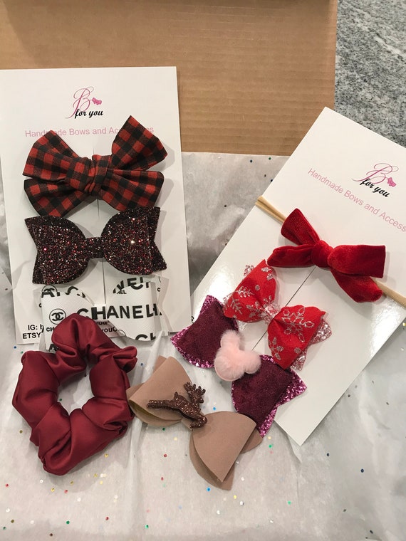 Christmas gift box hair bow box present personalized baby Etsy
