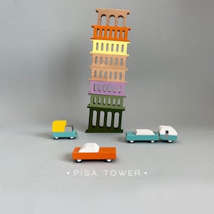 Italy Pisa Tower | Stacking Toys | Construction Toys | Handmade Gift | Wooden Building Blocks | Montessory Toy | Wooden Blocks | Wooden Toys