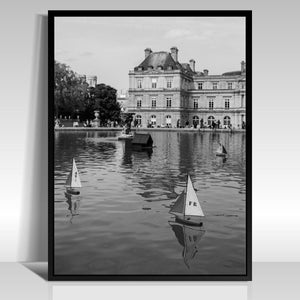 Druckbare Paris Fotografie, schwarz & weiß Luxemburg Garten, Luxemburg Schloss, Paris Hauptdeko, Paris Wandkunst, digitaler Download Paris Kunst
