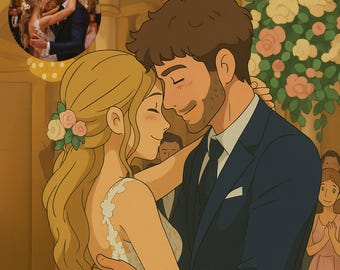 Aangepaste portretposter studio ghibli-stijl van foto – gepersonaliseerde anime-kunstprint – op ghibli geïnspireerde muurdecoratie