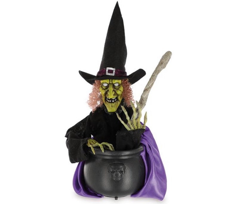 Animated witch stirring cauldron FREE SHIPPING Same Day | Etsy