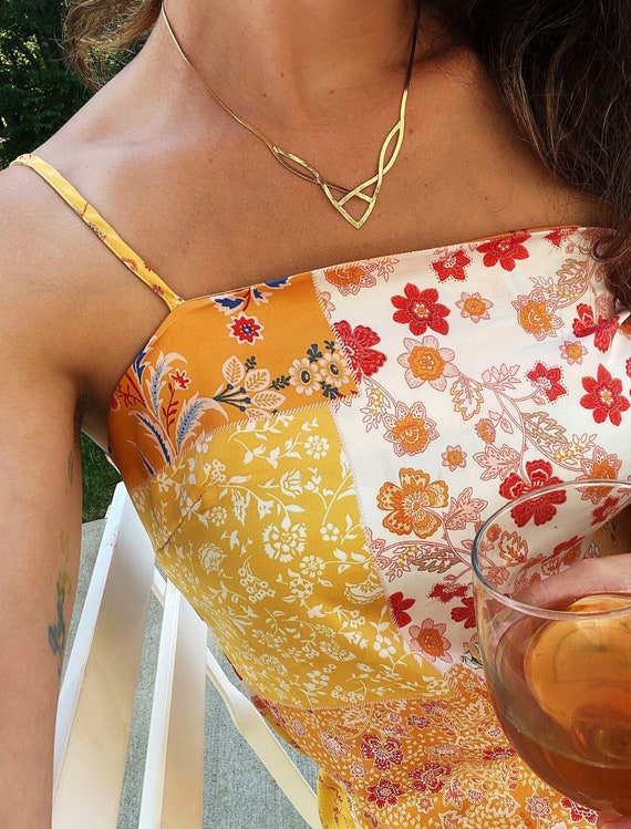 Vintage 14k etched herringbone chain