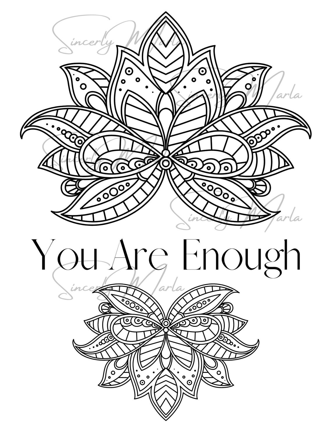 You Are Enough Coloring Page Coloring Pages