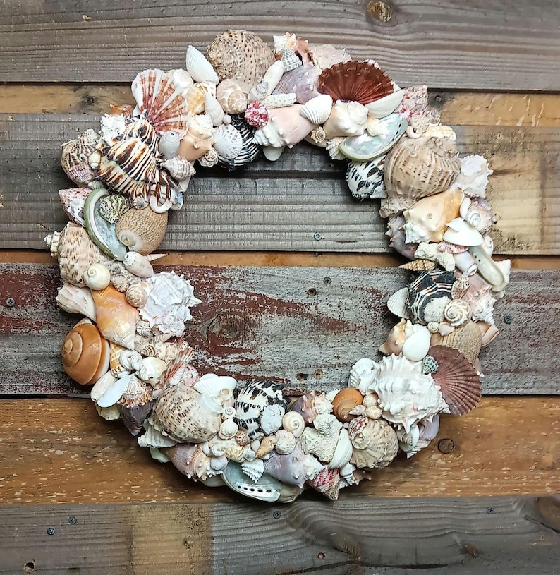 Custom Shell Wreath Handmade Seashell Wreath: Coastal Beach House Decor - Etsy