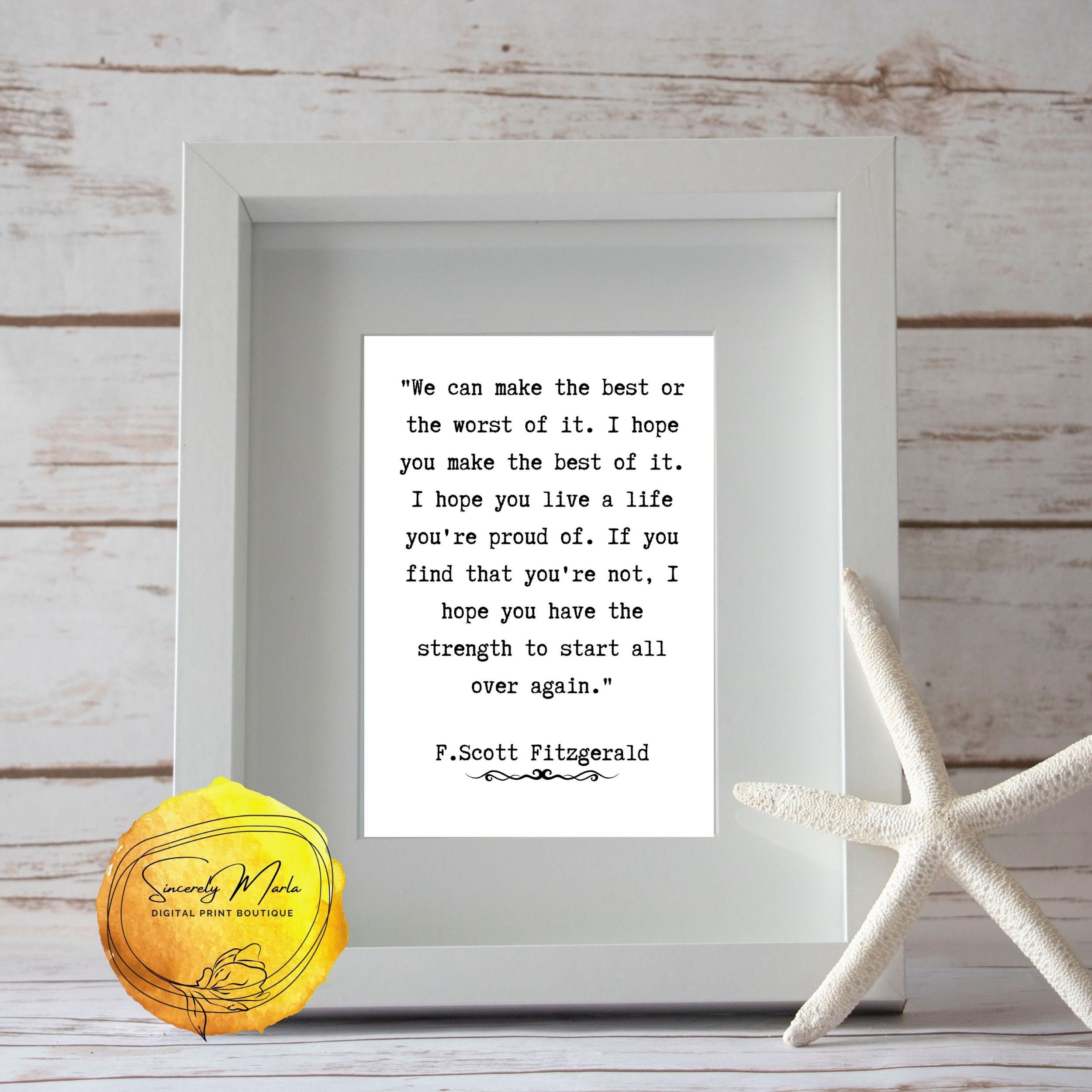 Wir können das Beste daraus machen F. Scott Fitzgerald Zitat Etsy