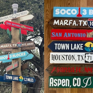 Wooden Arrow Signs, Hand Painted Destination Signs With Designs - Etsy