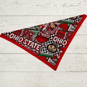 Ohio State Themed Dog Bandana, Personalization optional