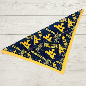 West Virginia University Dog Bandana, Personalization optional