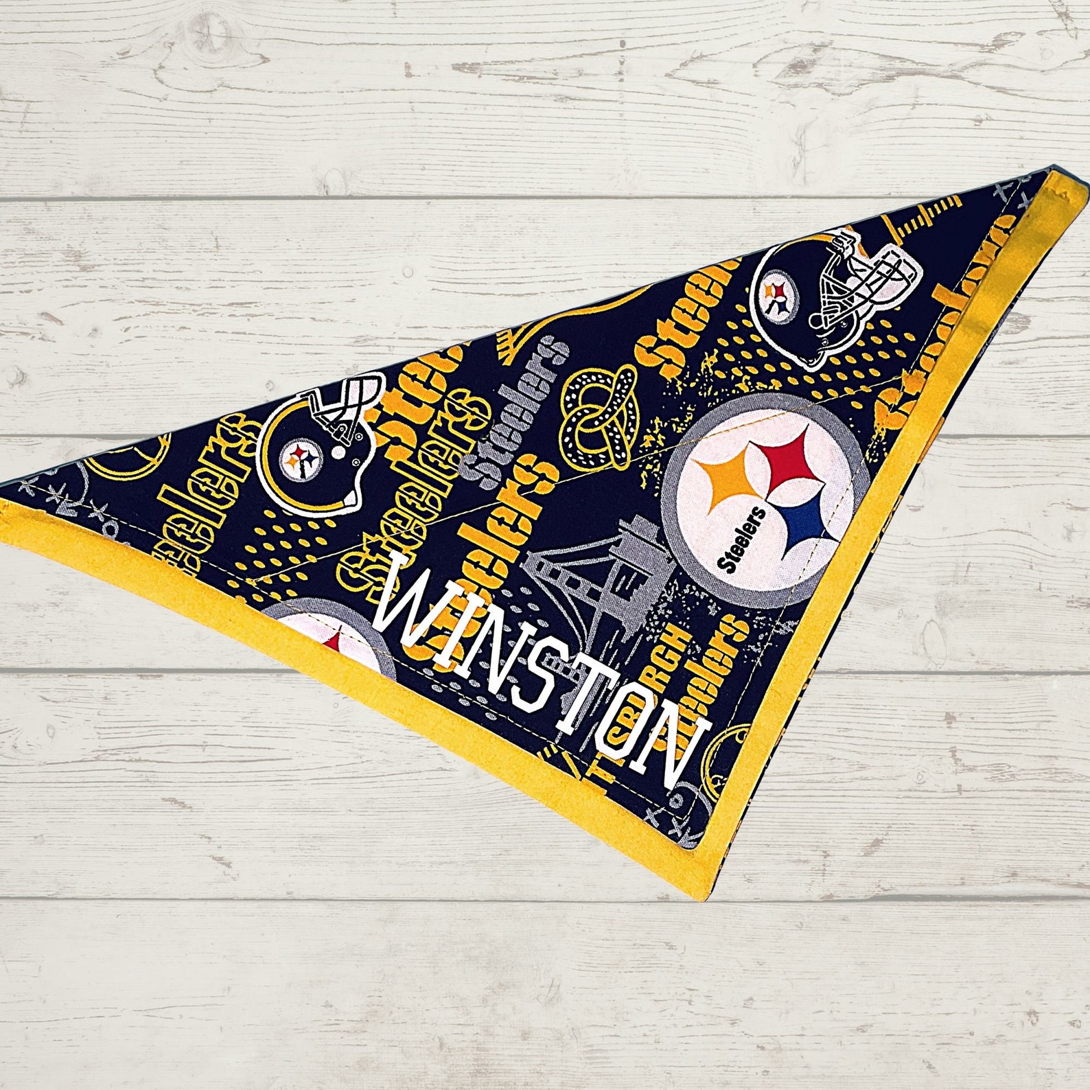 Steelers Dog Bandana
 Pittsburgh Steelers Dog Bandana Personalization Optional