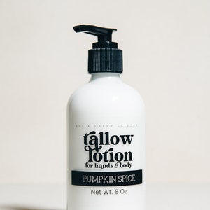 Grass-Fed Tallow Hand & Body Lotion - All Natural Moisturizing Animal Based, Carnivore Skin Care, Glass Pump Bottle, Dry Skin Nourishing