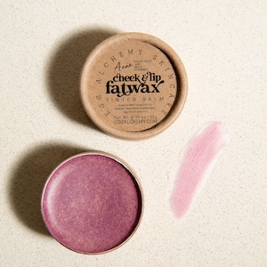 Cheek & Lip Fatwax Tinted Moisturizing Balm All Natural Blush and Bronzer, Sheer Color, Handmade Carnivore Skincare Makeup, Safe for Eyes Anne