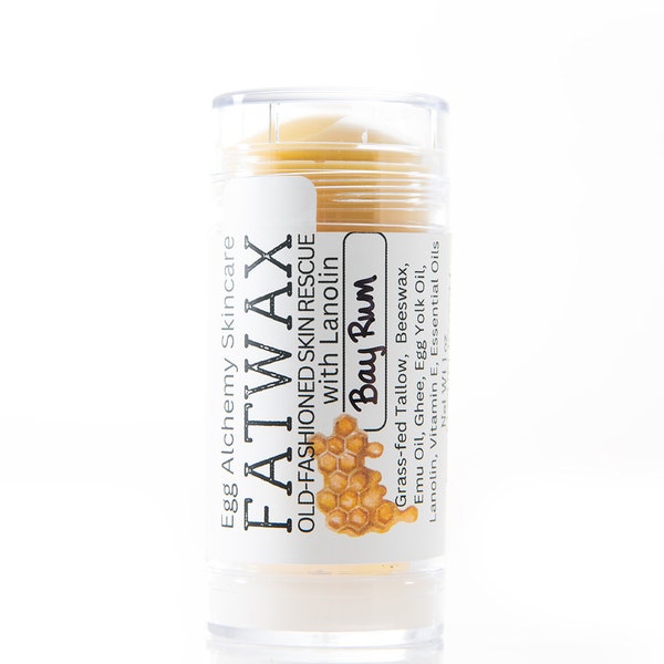 Tallow & Lanolin Fatwax | All Natural Facial Skin Rescue Stick, Handmade, Repair, Protect, Beeswax Carnivore Balm, Skin Care for Dry Damaged