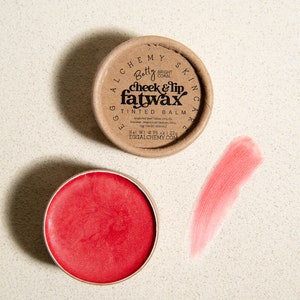 Cheek & Lip Fatwax Tinted Moisturizing Balm All Natural Blush and Bronzer, Sheer Color, Handmade Carnivore Skincare Makeup, Safe for Eyes Betty