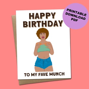 Joyeux anniversaire Munch - Ice Spice inspiré carte de voeux (téléchargement imprimable)