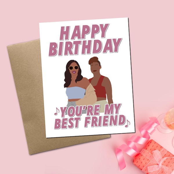 Happy Birthday Best Friend - Insecure Issa and Molly Greeting Card