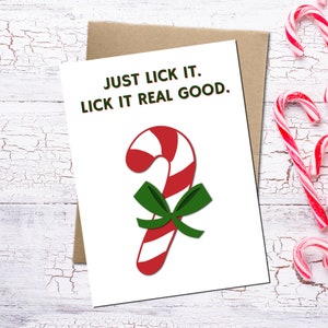 Carte de Noël/vacances coquette - « Lick It Real Good »