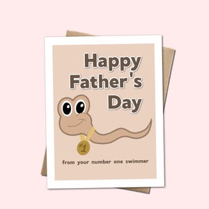 Joyeuse fête des pères de la part de votre nageur numéro 1 - Cadeau amusant pour bébé à papa | Carte Nouveau papa | Blague
