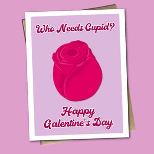 Qui a besoin de Cupidon ? - Carte de voeux jouet rose pour la Saint-Valentin