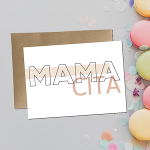 Mamacita - carte de voeux pour maman/nouvelle maman - baby shower, fête des mères, anniversaire