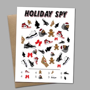 Espion des Fêtes - Carte Sneakers pour Fêtes/Noël