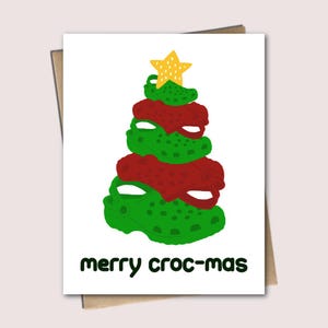 Joyeux Crocmas - Carte de voeux pour les fêtes/Noël inspirée des crocodiles