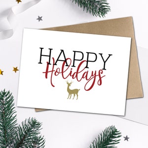 Joyeuses fêtes, renne scintillant - Carte de voeux Noël/Fêtes